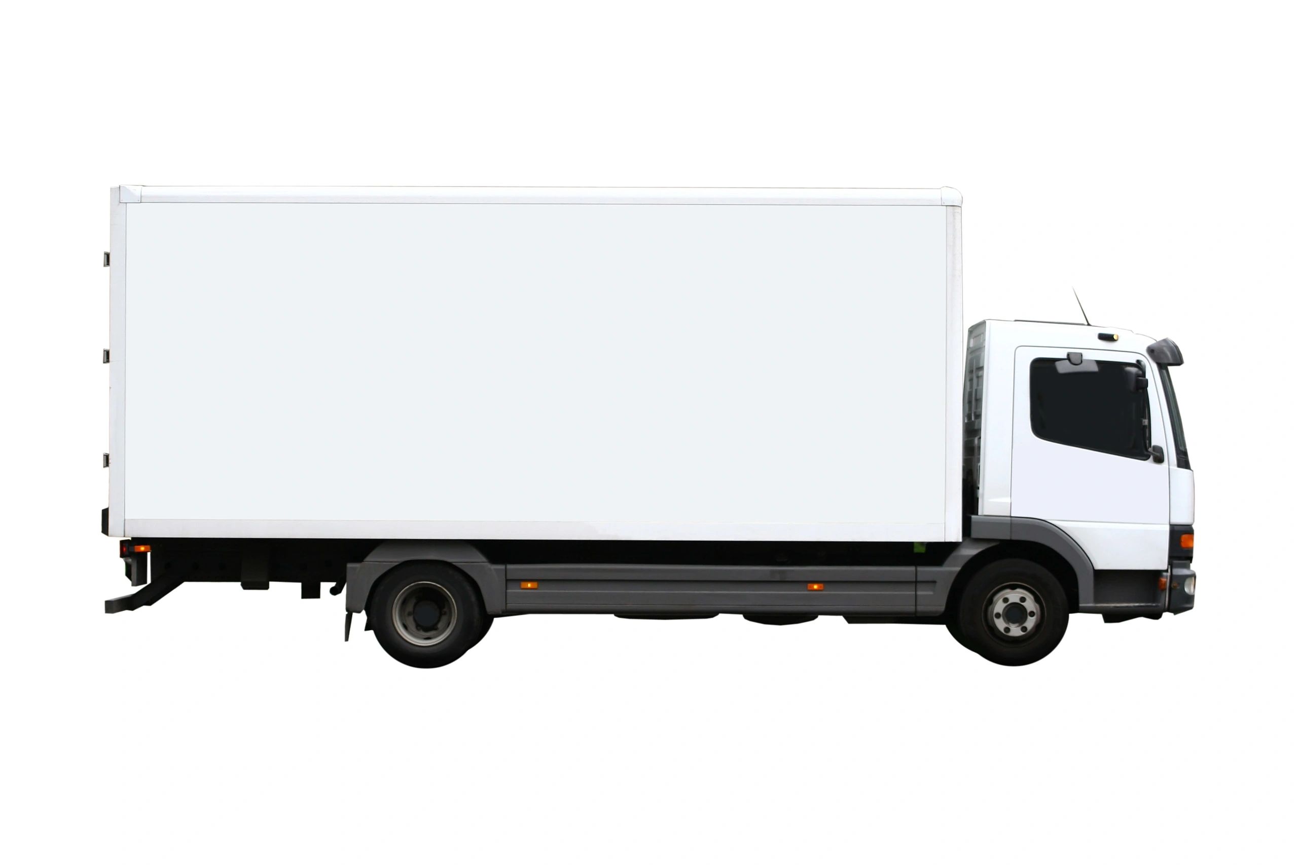 Plain white delivery truck