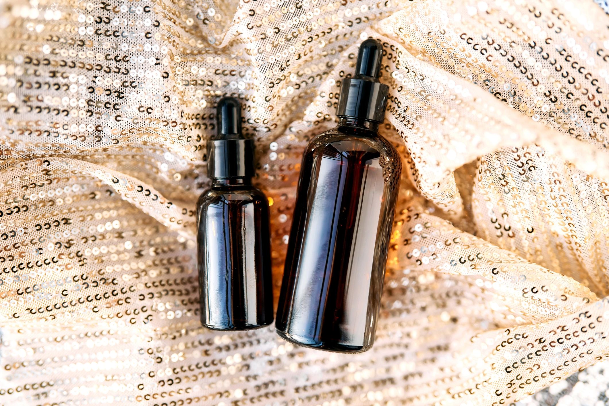 Amber dropper bottles